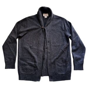 Dartmoor 100% Cashmere Shawl-Collar Cardigan Sweater – Dark Grey